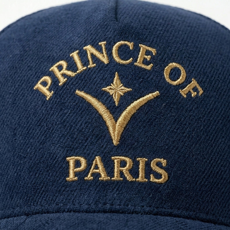 Prince of Paris · Navy — gold embroidery